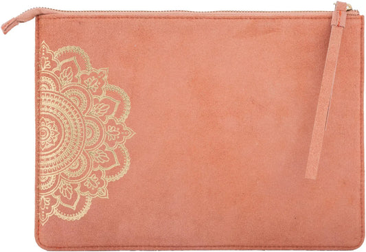 Lederhülle "Mandala" Gepolsterte Tabletthülle Wildleder 28,5 x 20 cm