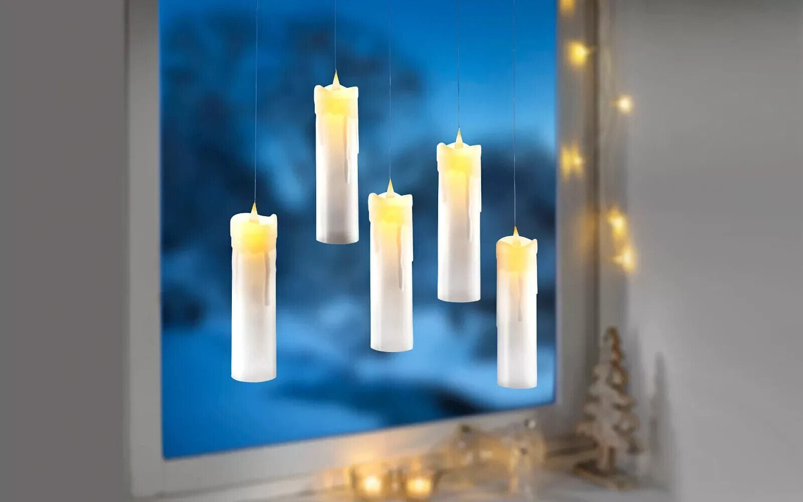 LED-Kerzen "Candela Fly" Weiß, 5er-Set Schwebend Timer Kerzen Wohnungsdekoration
