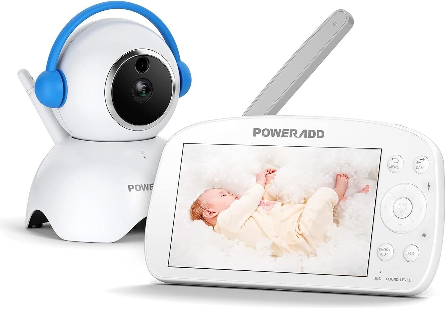 Babyphone mit Kamera 5,5 Zoll Video Baby Monitor 720P HD Farbdisplay, VOX Modus,