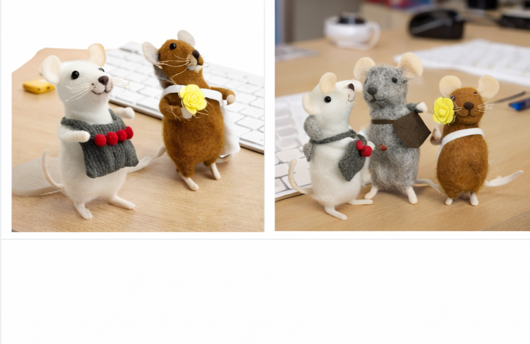 Geschenk-Mäuse Set 3er Filz Mäuse Figuren Deko Geschenkidee Weltbild