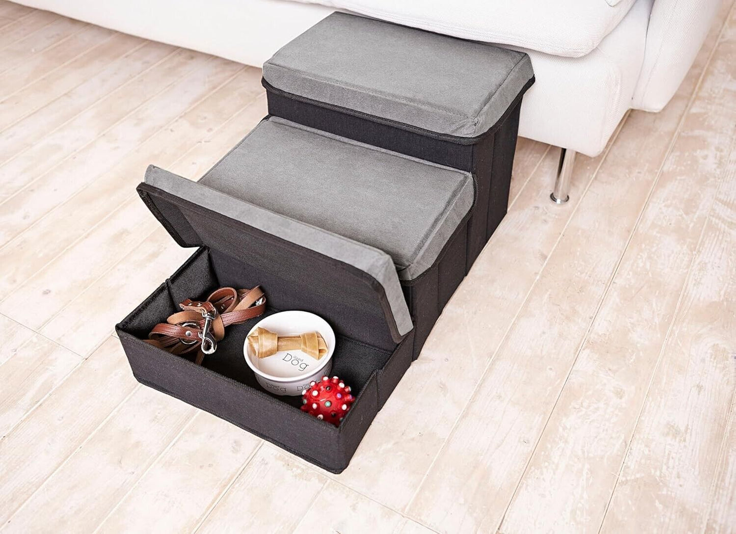 Hundetreppe mit Stauraum - Treppen für Hunde und Katzen, Rampe für kleine oder a
