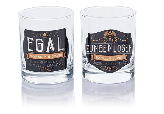 „Whiskey Gläser mit Spruch, 2er Set 