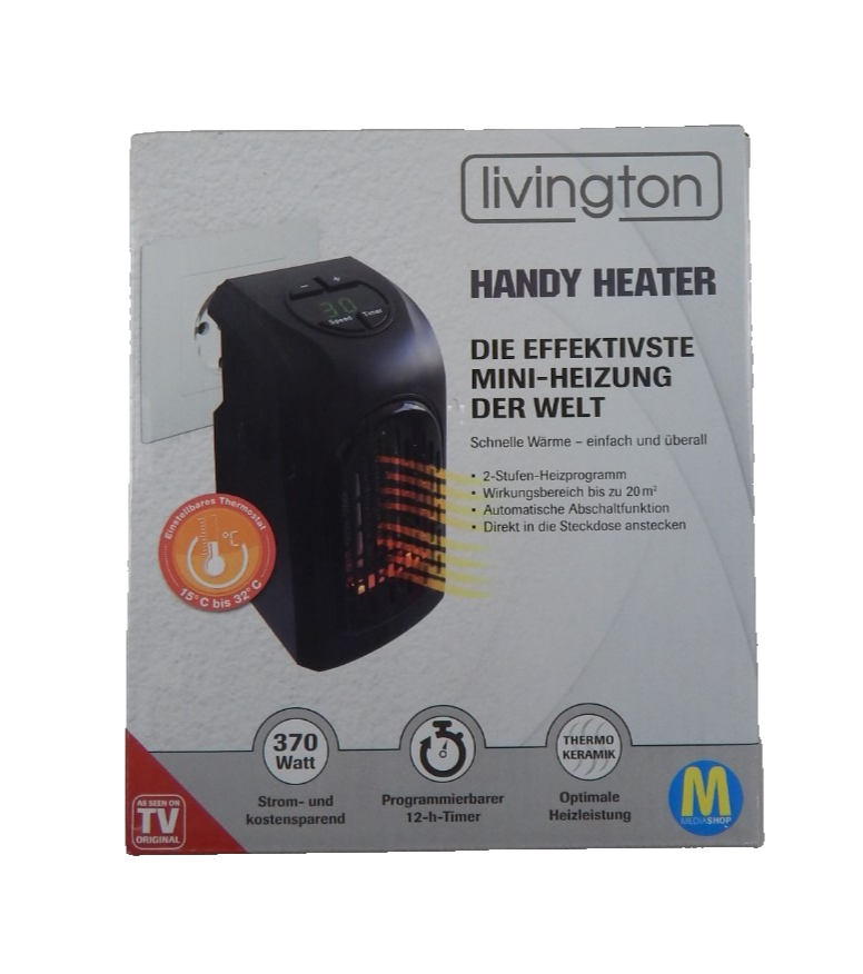 Handy Heater Mini-Heizung Steckdose Heizung Keramik Steckdosenheizung 370 W