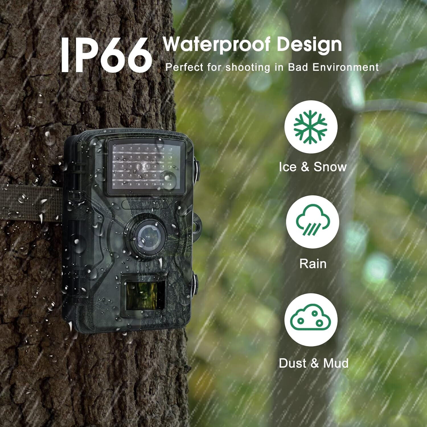 Wildkamera 16MP 1080P mit Bewegungsmelder Nachtsicht Wildtierkamera Outdoor 32GB