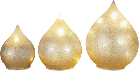 LED-Stimmungsleuchten Glitter 3er-Set bis 21 cm in Gold Silber Lampen