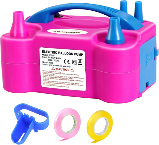 Elektrische Ballonpumpe, 600 W Motorballonpumpe, elektrisch klein mit 2 + 2 Düse