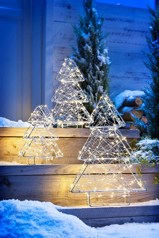 Outdoor-LED-Tannen, 3er-Set Advent Deko Weihnachtesdeko Dekoration LED Tannen