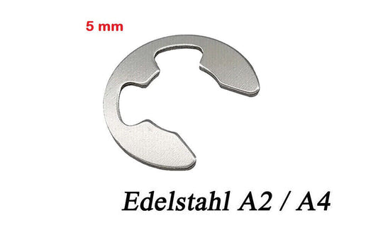 5 mm E-CLIP Außen Sicherungsring Sprengring für Welle DIN 6799 Edelstahl 5mm M5