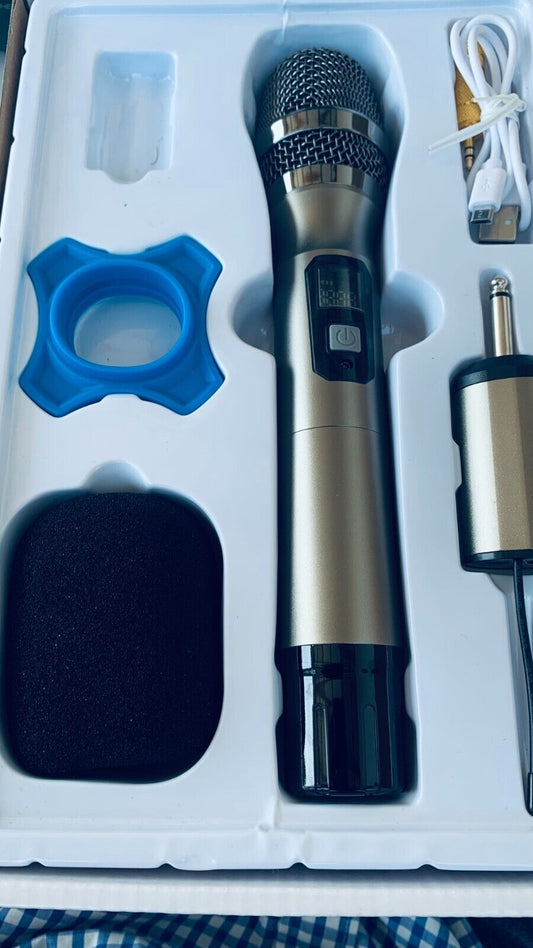 EIVOTOR Kabelloses Mikrofon UHF Funkmikrofon mit Empfänger Wireless Microphone K