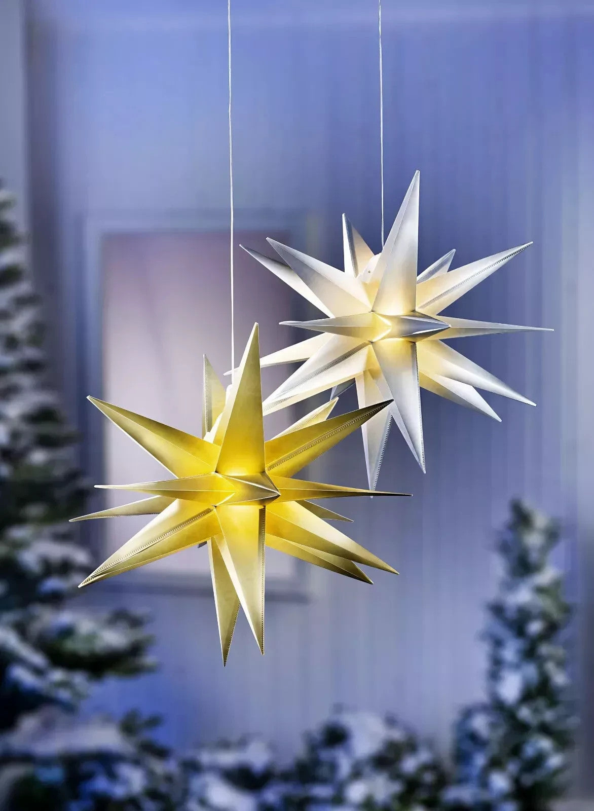LIVARNO home LED-Außenstern 3D, warmweiß, 6 LEDs, IP44, Timer -