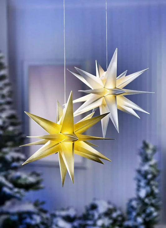 LIVARNO home LED-Außenstern 3D, warmweiß, 6 LEDs, IP44, Timer -