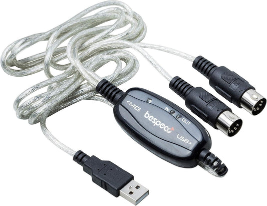 Bespeco BMUSB100 Interface MIDI und Audio Kabel für PC/MAC