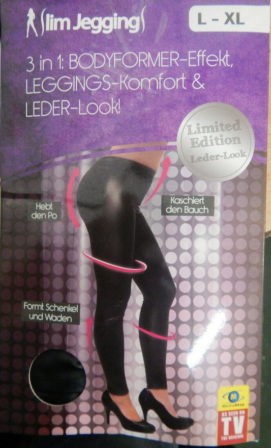 3 mal Slim Jeggings schwarz