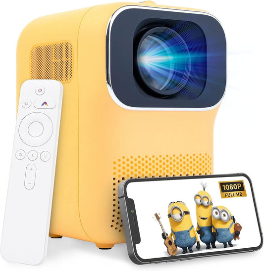 Heyup Boxe Smart-Projektor, 2022 Upgrade Mini 1080P tragbarer Filmprojektor für