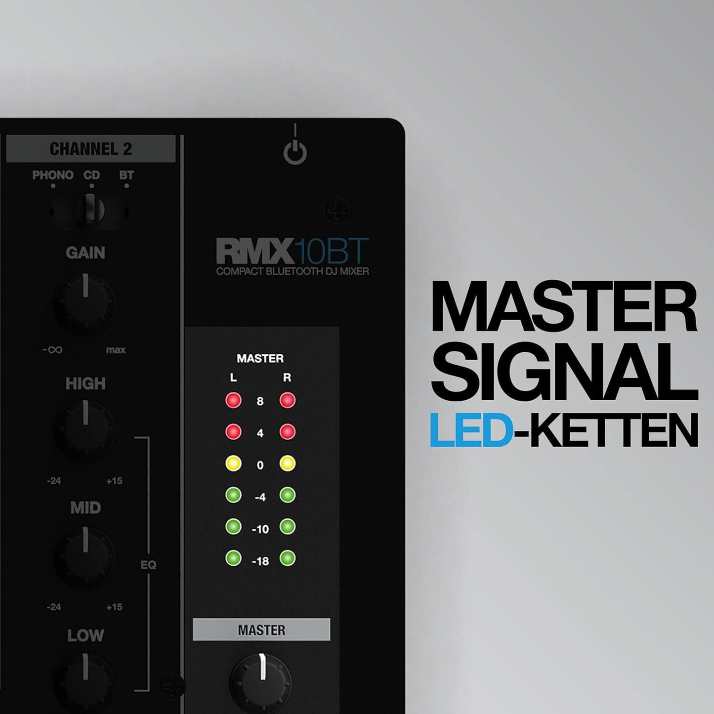 Reloop RMX-10 BT 2-Kanal Bluetooth DJ-Mixer mit eingebauter Bluetooth Schwarz
