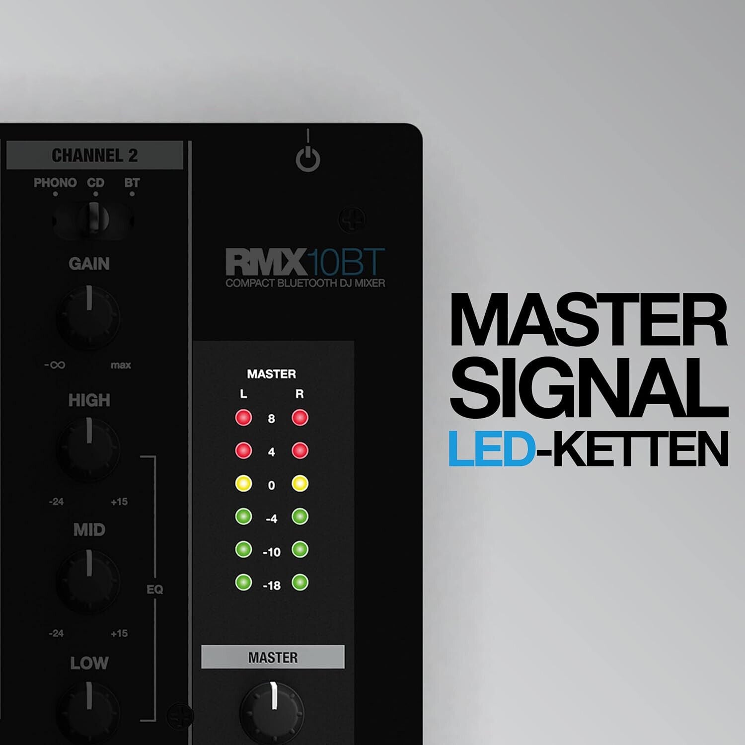 Reloop RMX-10 BT 2-Kanal Bluetooth DJ-Mixer mit eingebauter Bluetooth Schwarz