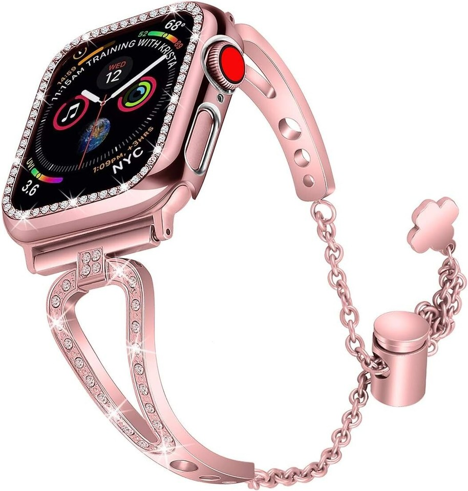 Kompatibel mit Apple Watch Armband 40mm Series 4/5/6, Damen Metall Bling Strass