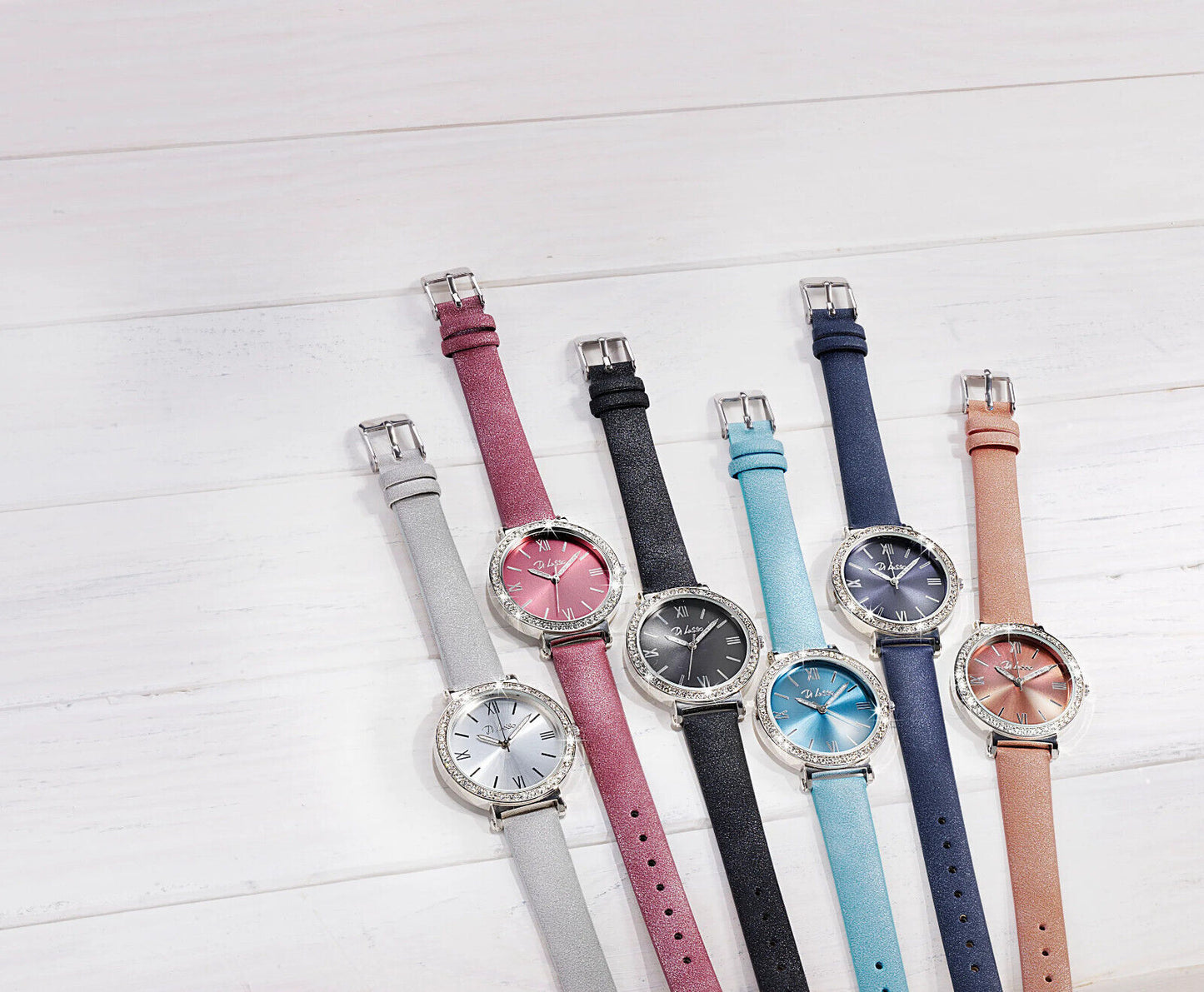 DL Armbanduhr "Glamour" (Farbe: beere) Armband-Uhr Damen Frauen Armband Uhr