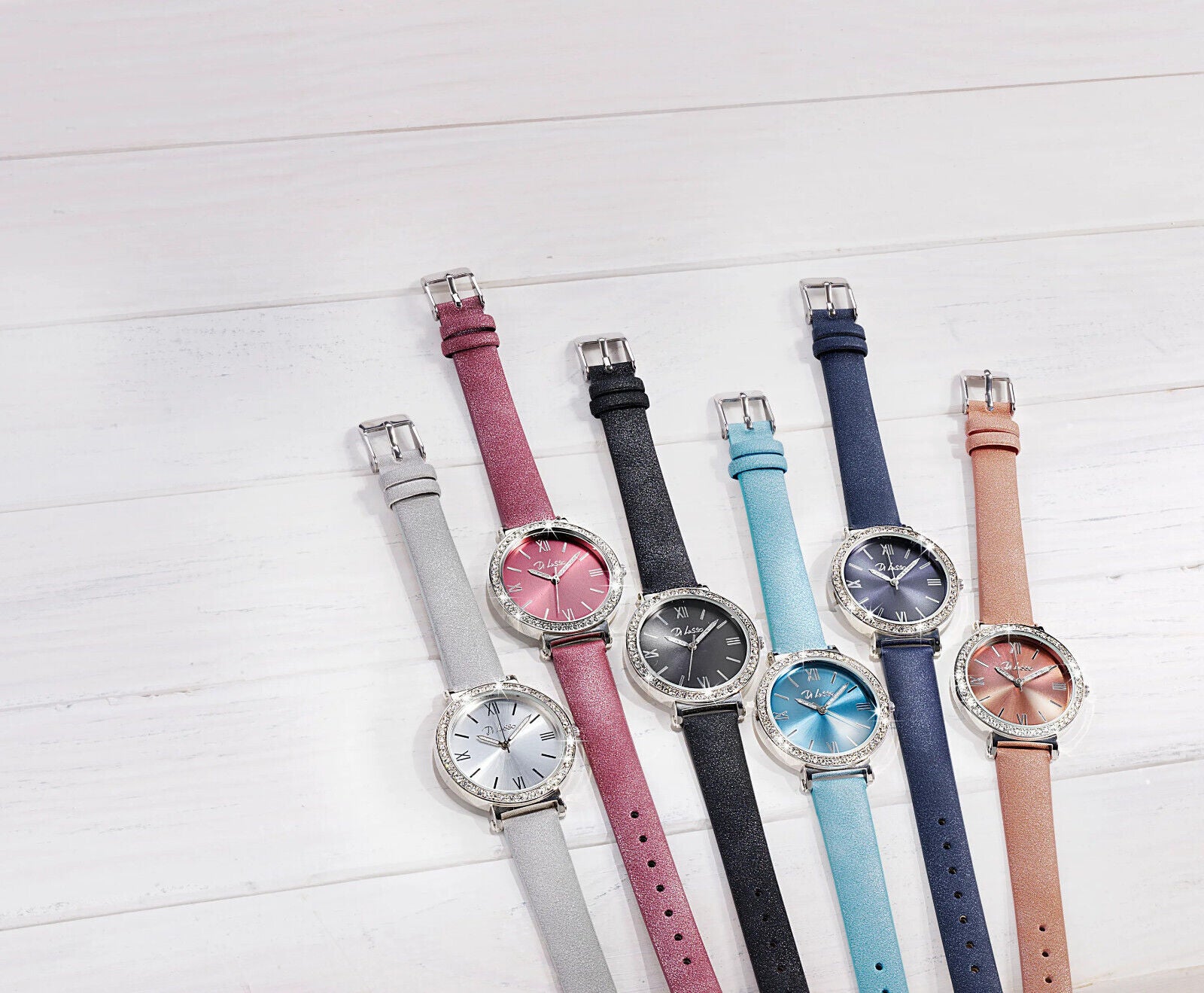 DL Armbanduhr "Glamour" (Farbe: beere) Armband-Uhr Damen Frauen Armband Uhr