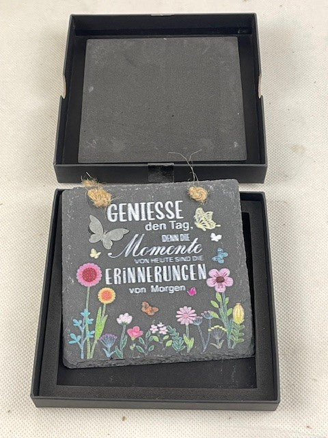 Schiefertafel "Geniesse Den Tag"