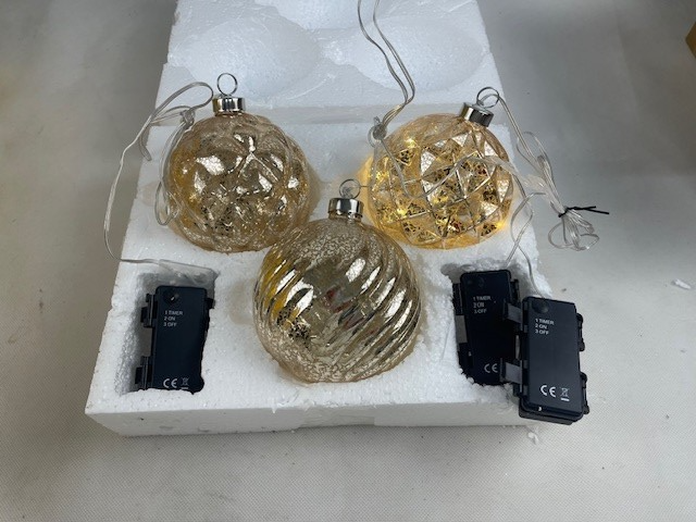 LED-Kugeln "Relief" 3er-set