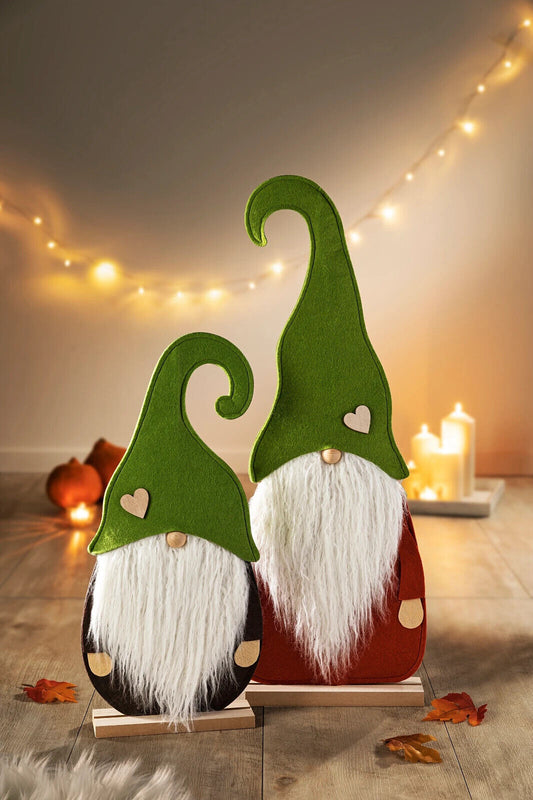 Deko-Wichtel "Finn + Sven" 2er-Set Wohnungsdeko Dekoration Holz Filz