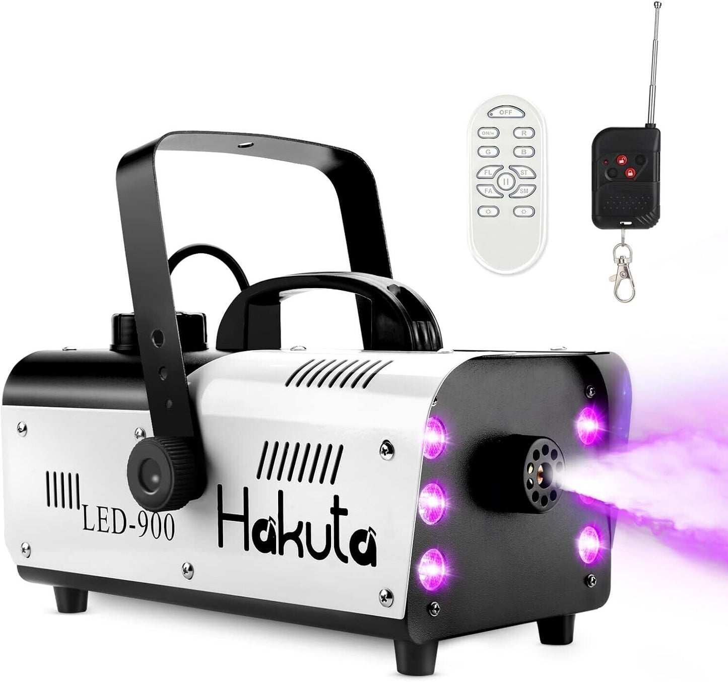 HAKUTA Nebelmaschine, 900W Automatische-Sprüh Nebelmaschine mit 6 LED-Lichtern u