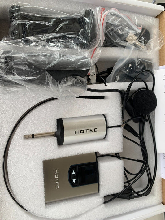 HOTEC UHF Kabelloses Headset Mikrofon/Lavalier-Mikrofon mit Bodypack-Transmitter