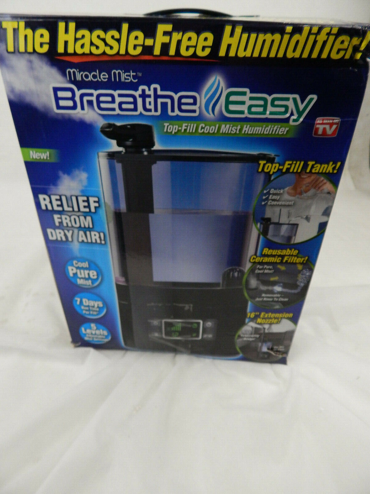 Breathe Easy Humidifier Ultra Cool Mist with Whisper Quiet Operation