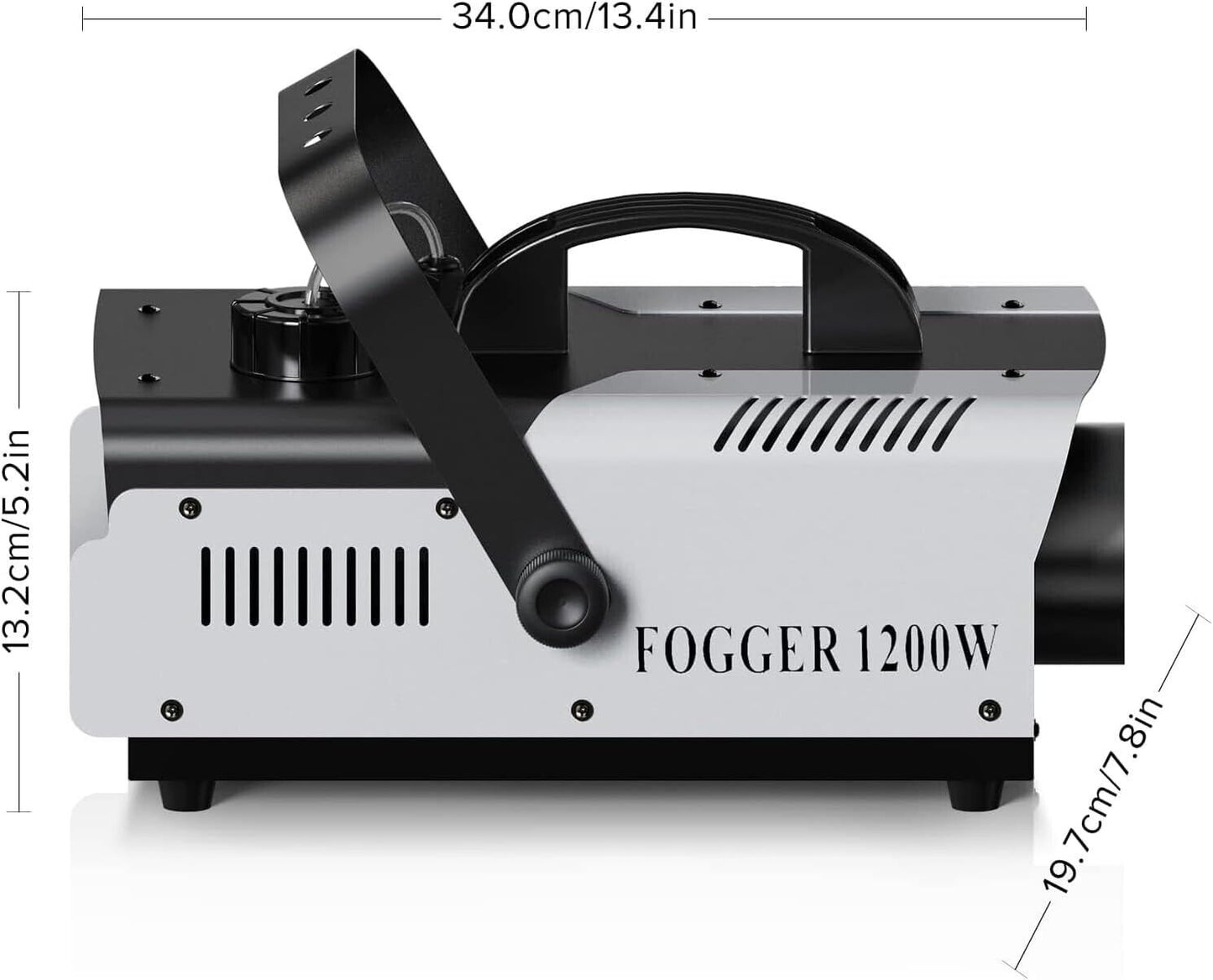 Fooger 1200W Mini Nebelmaschine mit 6 RGB LED Steuerbaren Lichtern in Silber