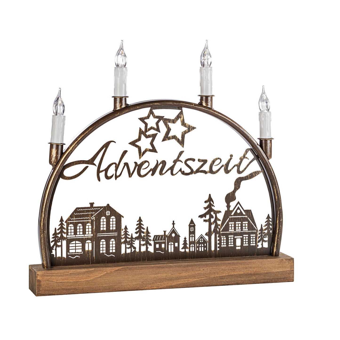 LED-Schwibbogen "Adventszeit" 33cm Weihnachten Dekoration Fensterdeko LED Deko