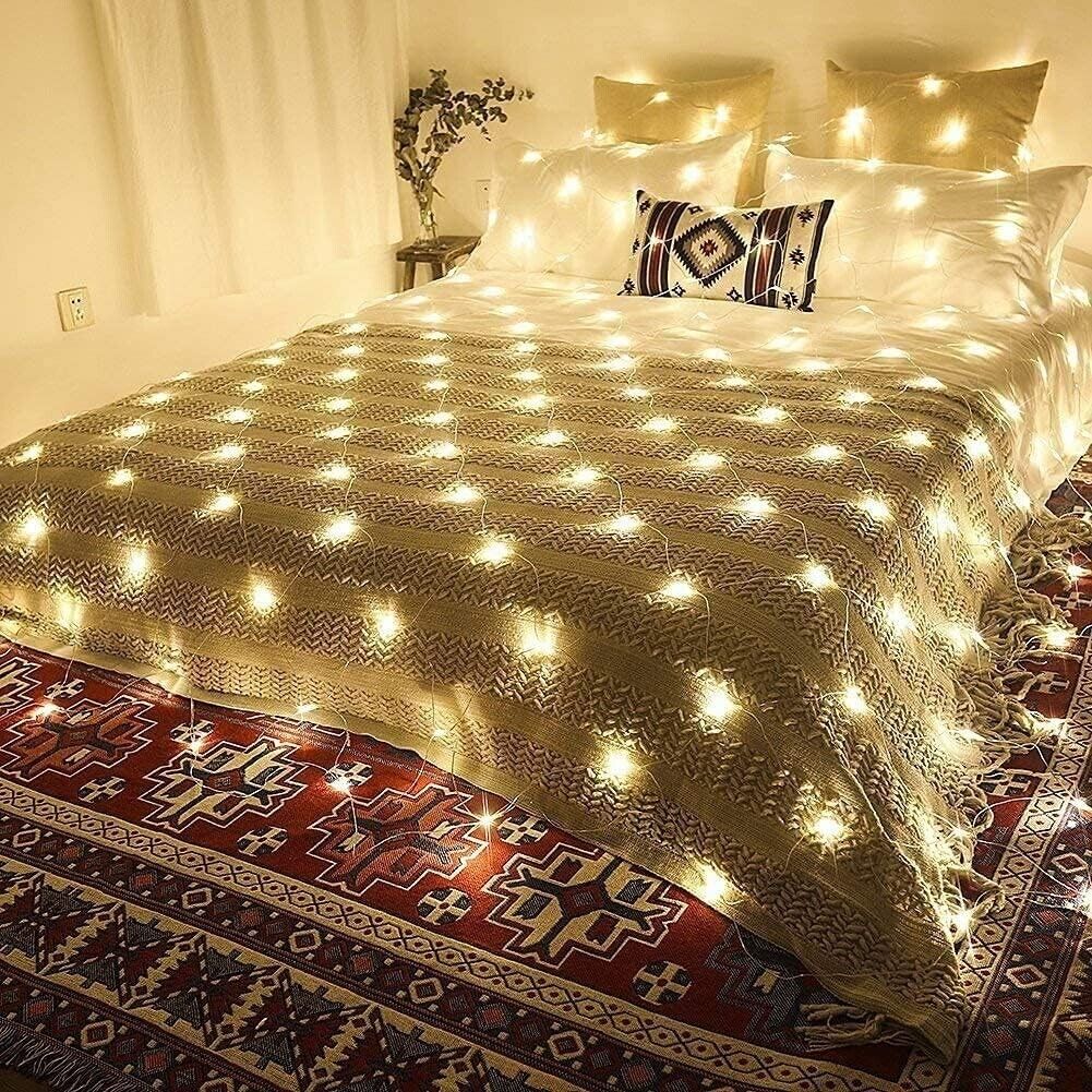 Lichternetz Lichtervorhang Warmweiß mit 160 LEDs