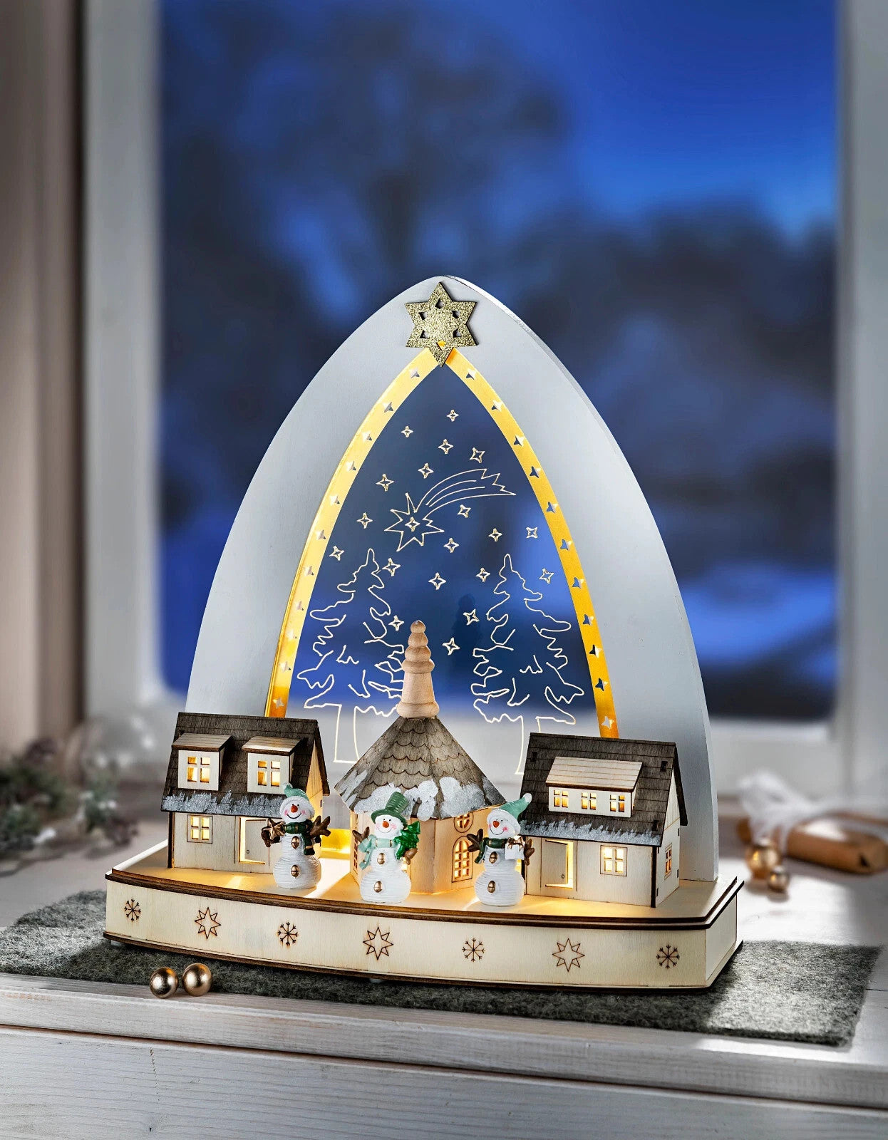 LED-Deko "Weihnachtsdorf" Weihnachtsdeko LED Advent Deko Weihnachten Beleuchtung