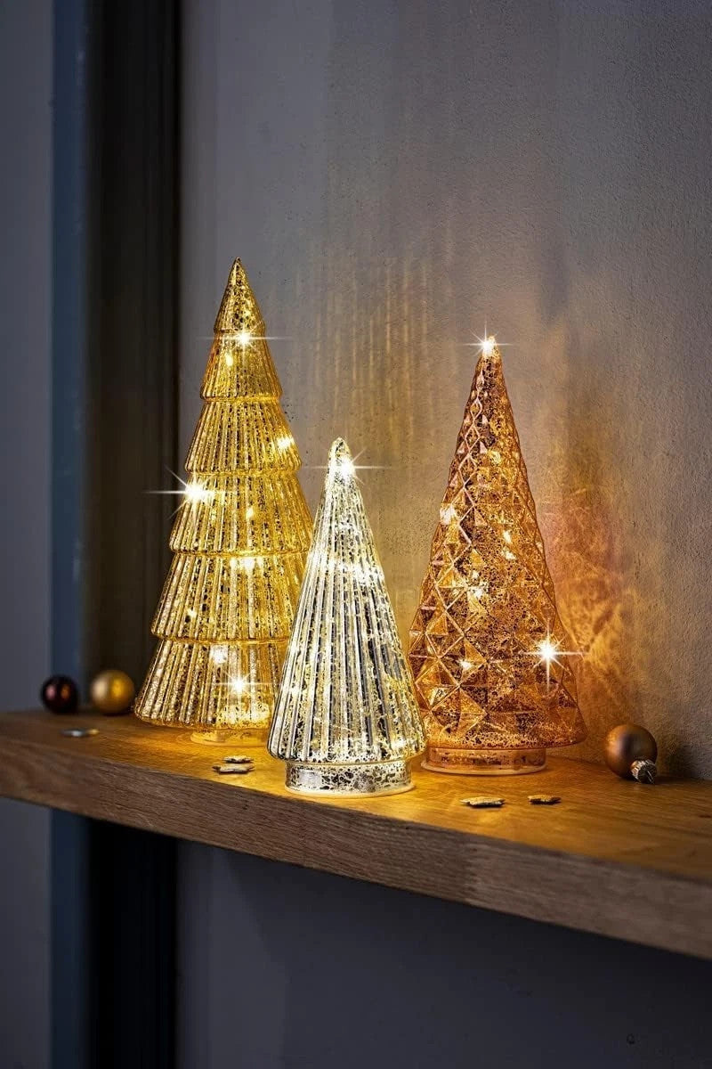 LED-Tannen "Sparkle" 3er Set zum Dekorieren LED Weihnachten Advent Dekoration