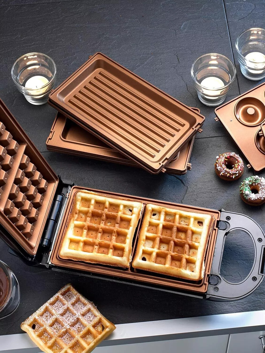 Livington Flipswitch Sandwich-Waffel-Grill Waffeleisen Multifunktionsgrill Grill