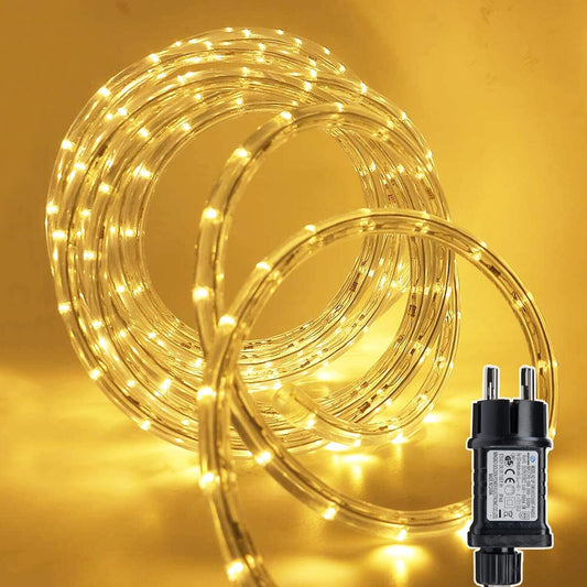 400LED 20M Lichterschlauch Aussen, Lichterkette mit Strom, Led Schlauch 8 Modi