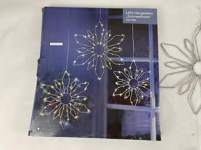 LED-Hängedeko "Schneeflocke" 3er-Set