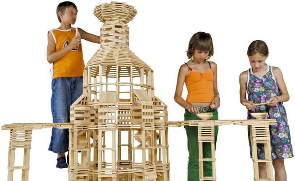 KAPLA Holzbaukasten - 250 Stück Geschicklichkeit Spielzeug Holzbaussteine