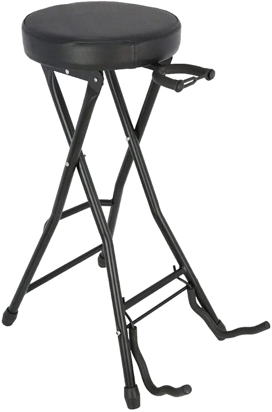 Klapphocker mit eingebautem Gitarrenständer