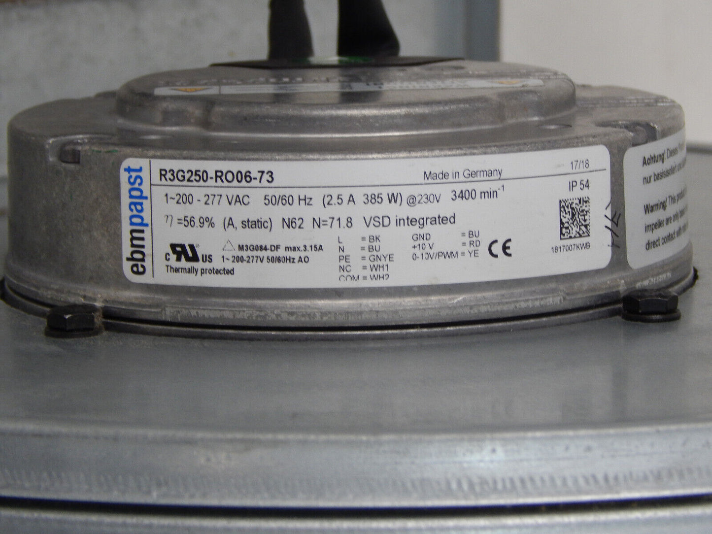 Ebm-Papst Lüfter R3G250-RO06-73 Zentrifugalventilator Ventilator