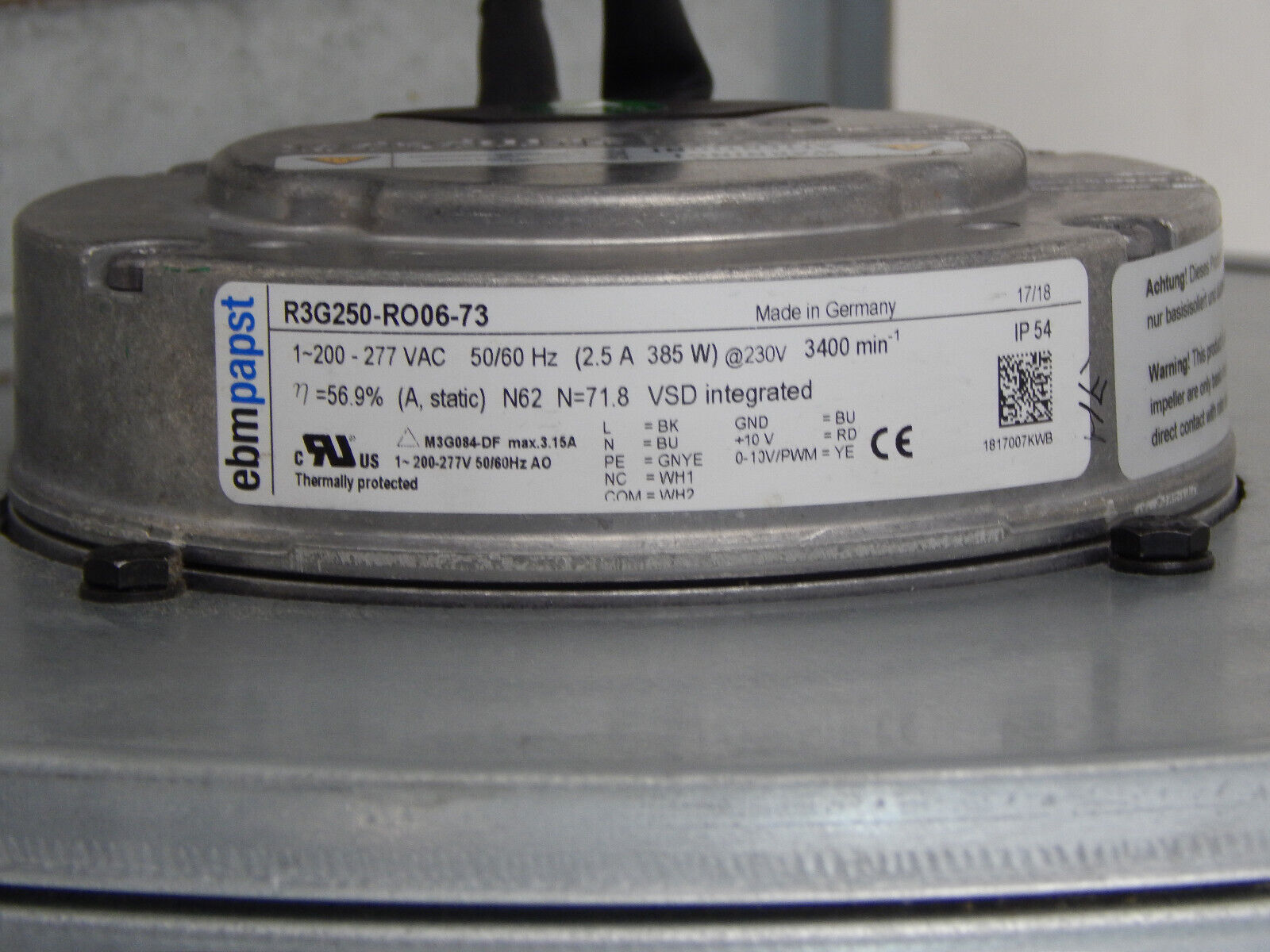 Ebm-Papst Lüfter R3G250-RO06-73 Zentrifugalventilator Ventilator