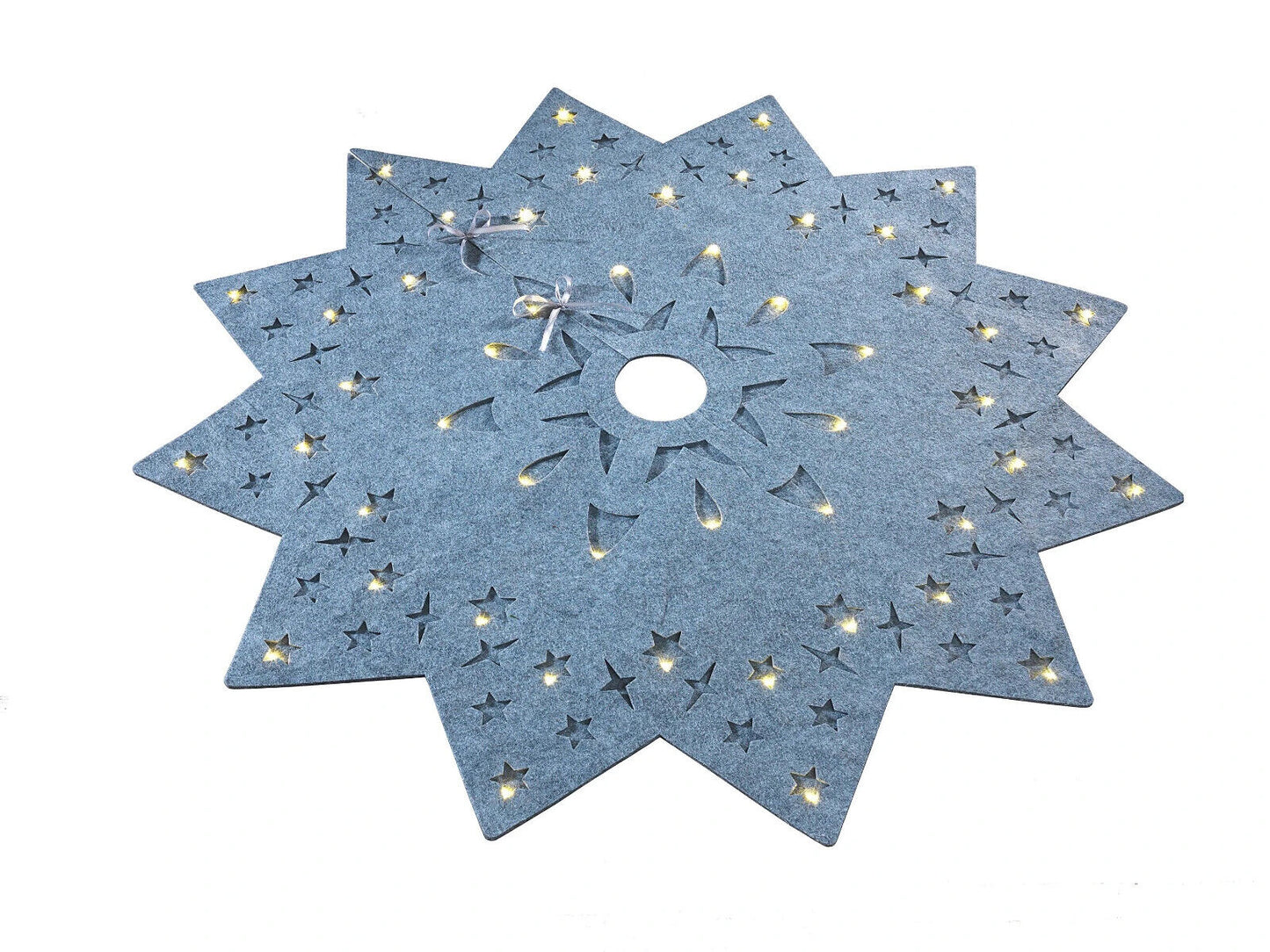 LED-Baumdecke "Stars" Christbaum Weihnachtsbaum Decke Timer Filz Stern