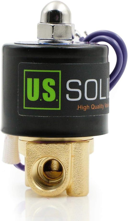 U.S. Solid 1/4" G 12 V DC Messing Magnetventil Direktgesteuert für Wasser Luft G