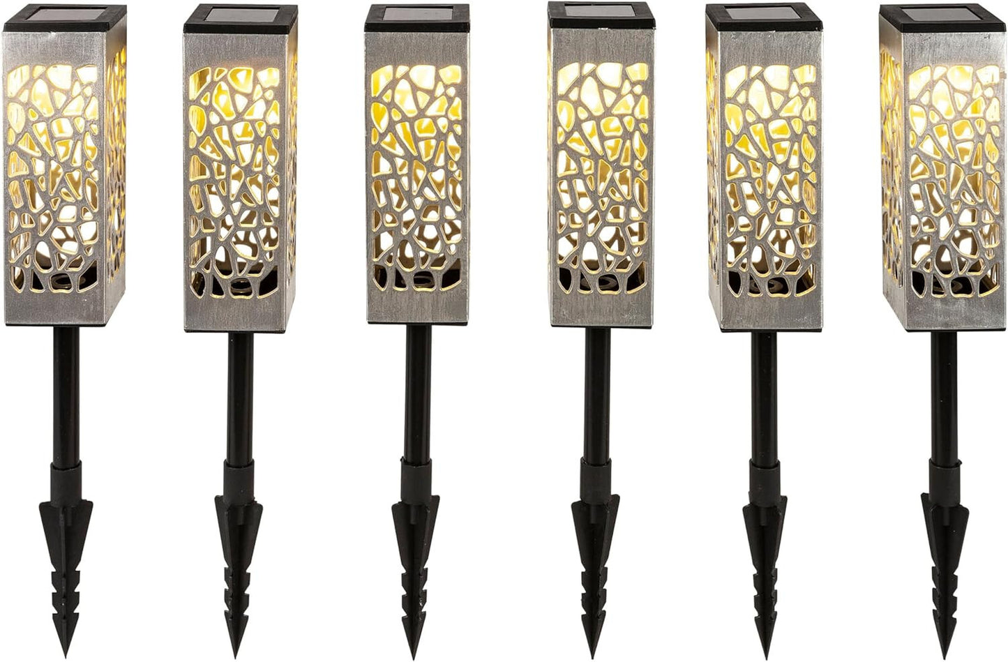 Solarleuchten Argento 6er-Set LED Solar Gartenstecker Garten Beleuchtung Deko
