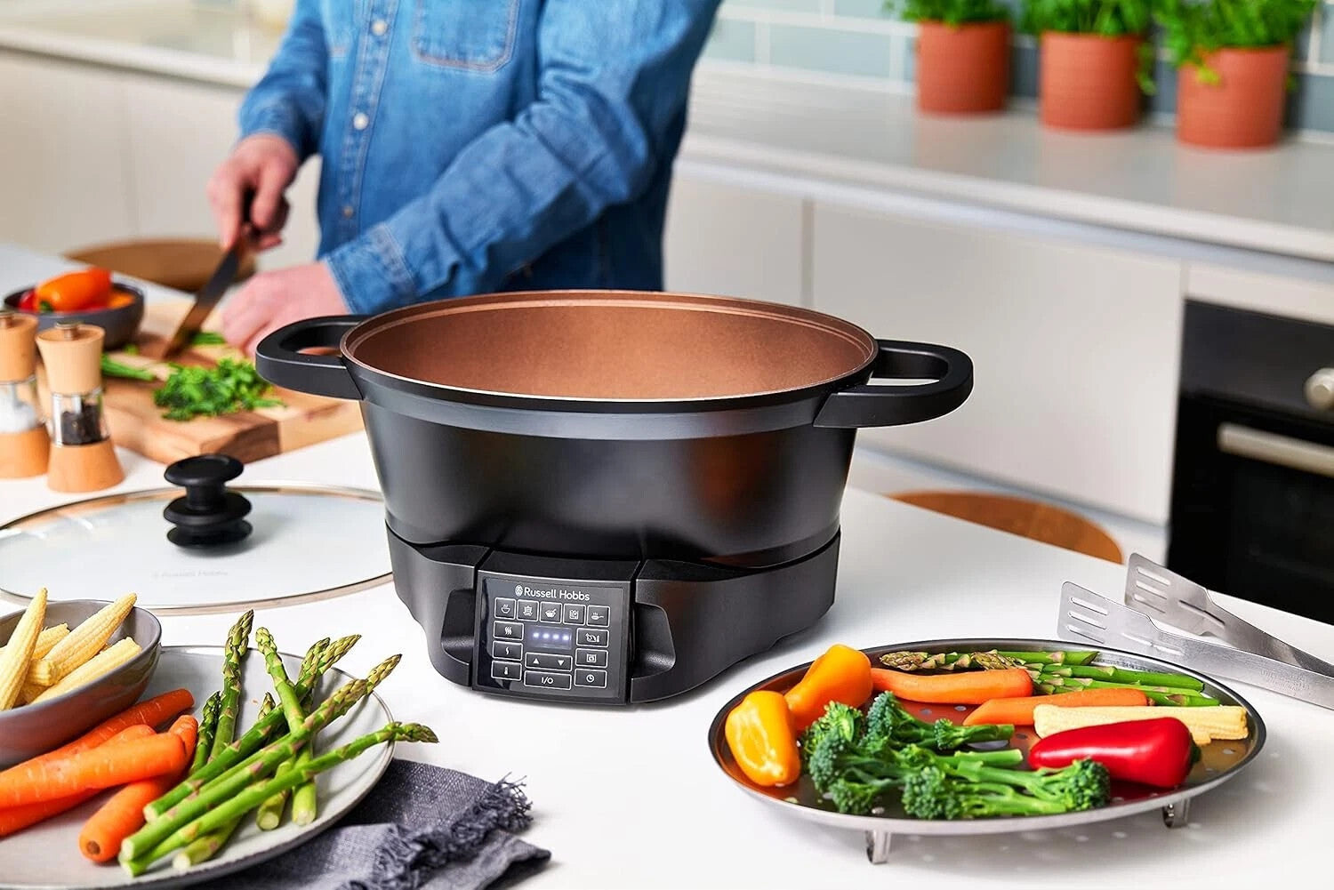 Russell Hobbs Good to Go Multi-Cooker Multikocher mit abnehmbarem Bedienfeld