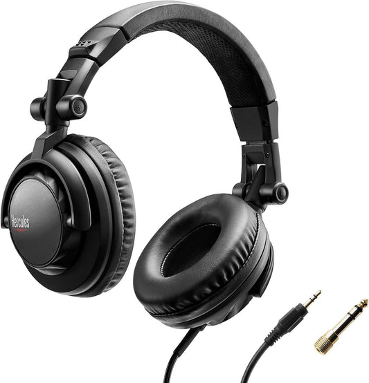 Hercules HDP DJ45 DJ-Kopfhörer Spiralkabel Over-Ear drehbare Hörmuschel Playback
