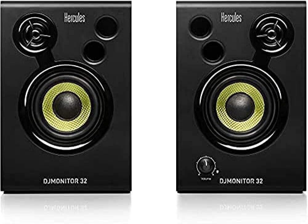 Hercules DJSpeaker 32 Party - 2 x 15 Watt RMS Aktive Monitor Lautsprecher mit ei