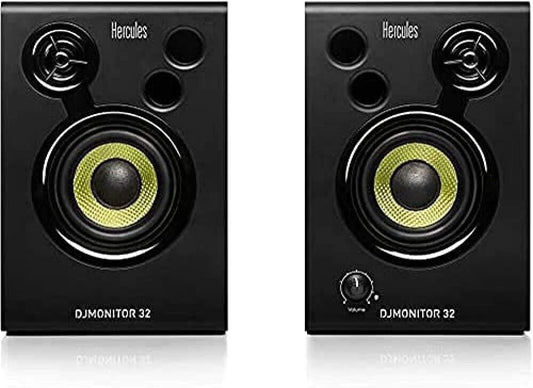 Hercules DJSpeaker 32 Party - 2 x 15 Watt RMS Aktive Monitor Lautsprecher mit ei