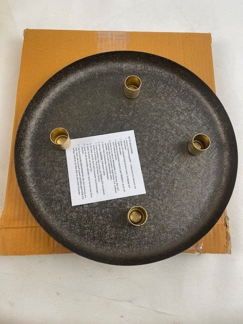 Metell-Tablett mit 4 Magnet-stab-Kerzenhalter