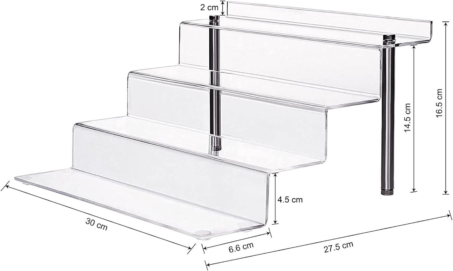 CECOLIC Acryl Display Ständer, 4-Stufen Transparente Riser Regal für Pop Figuren